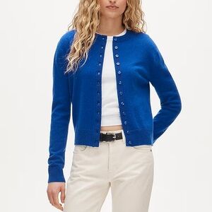 J. Crew blue merino wool perfect cardigan